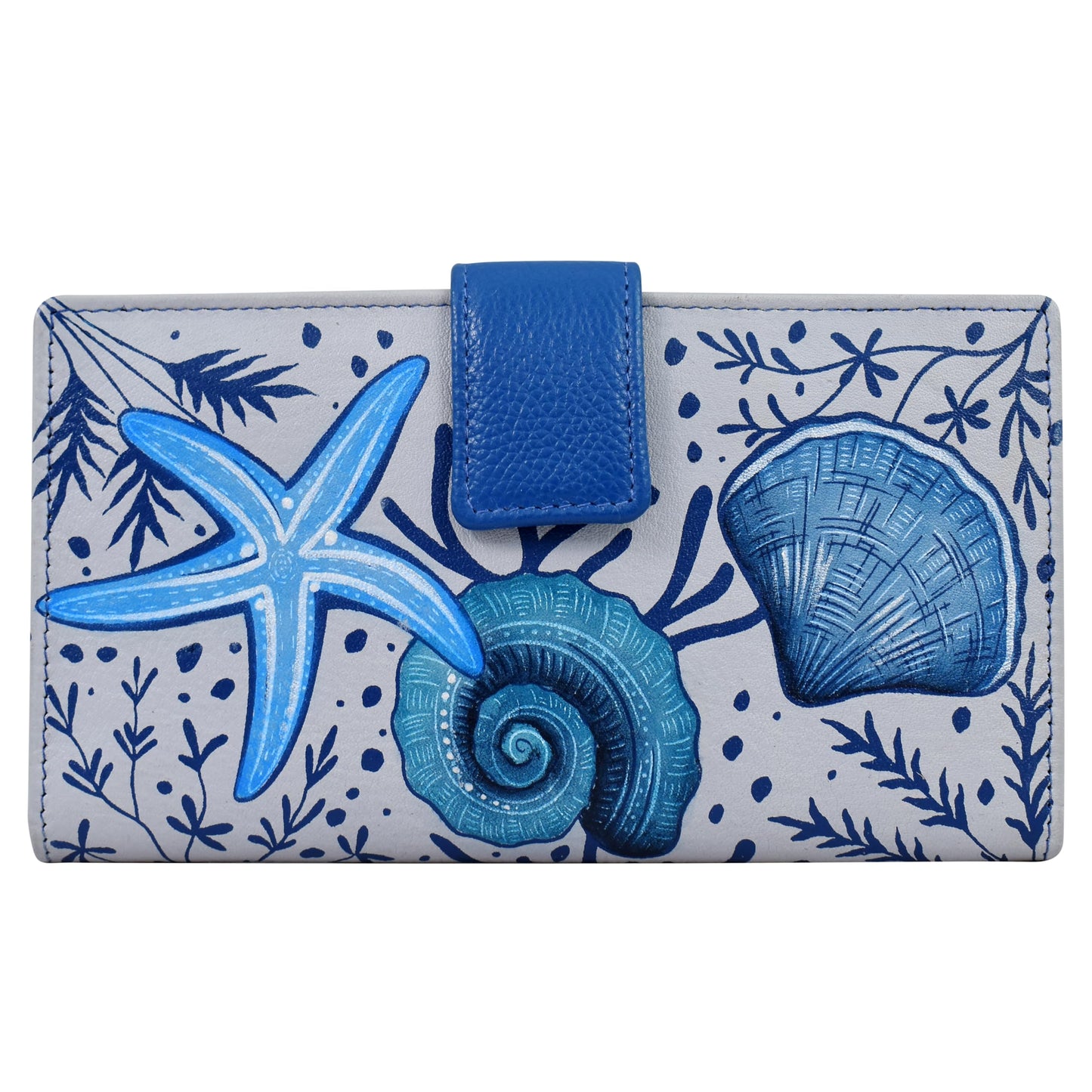 HOTAnna by Anuschka Women's Hand Painted Genuine Leather Two Fold Organizer Wallet