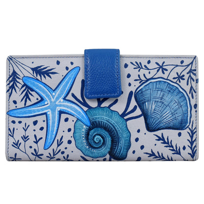 HOTAnna by Anuschka Women's Hand Painted Genuine Leather Two Fold Organizer Wallet