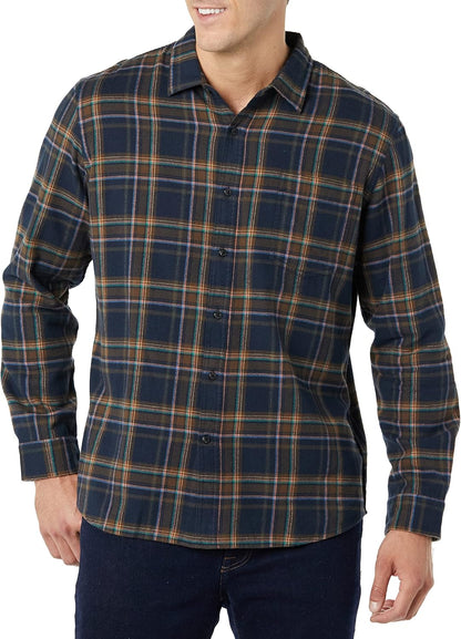 HOTAmazon Essentials Men's Slim-Fit Flannel Shirt, Long Sleeve Button Down Plaid