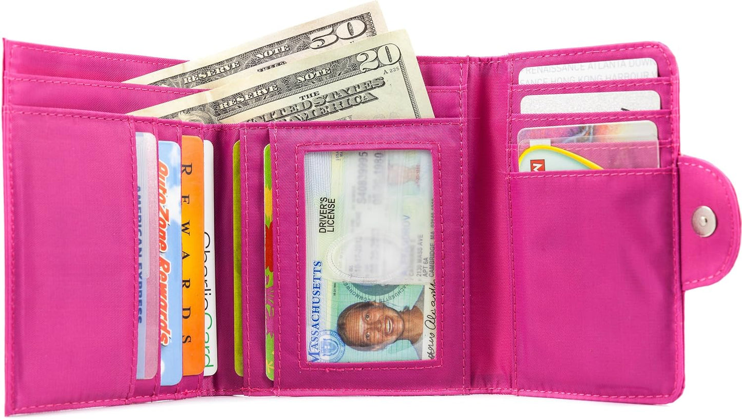 HOTBig Skinny Women's Trixie Tri-Fold Slim Wallet, Holds Up to 30 Cards