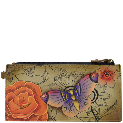 HOTAnna by Anuschka Women's Hand Painted Genuine Leather Organizer Wallet | Hand Painted