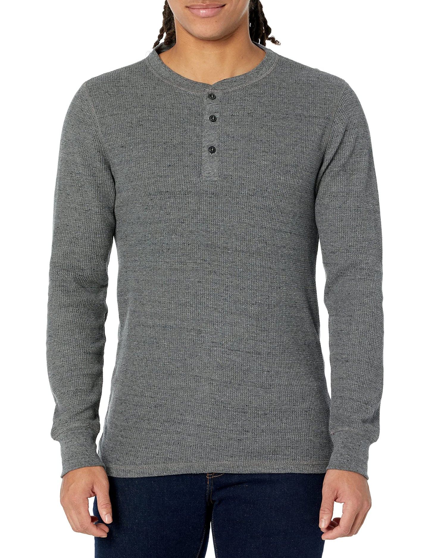 HOTAmazon Essentials Men's Long Sleeve Waffle Henley Shirt