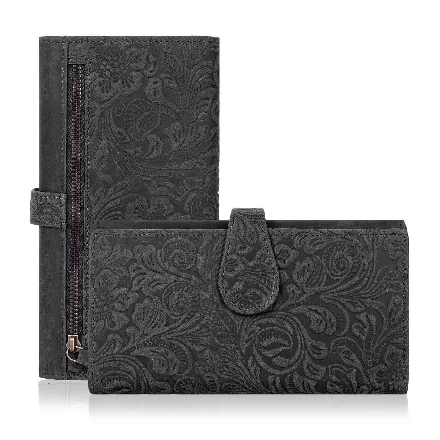 HOTReal Leather Women Wallet Leather with RFID Blocking -Trifold Card Holder Designer Ladies Clutch with ID Window Wallets