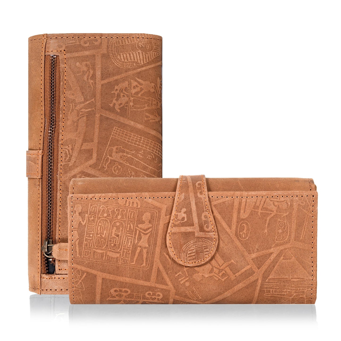 HOTReal Leather Women Wallet Leather with RFID Blocking -Trifold Card Holder Designer Ladies Clutch with ID Window Wallets