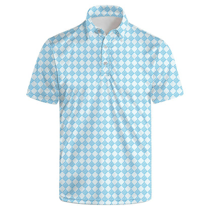 HOTGolf Polo Shirts for Men Funny Print Quick Dry Short Sleeve Performance Golf Shirts Moisture Wicking Polo Shirts