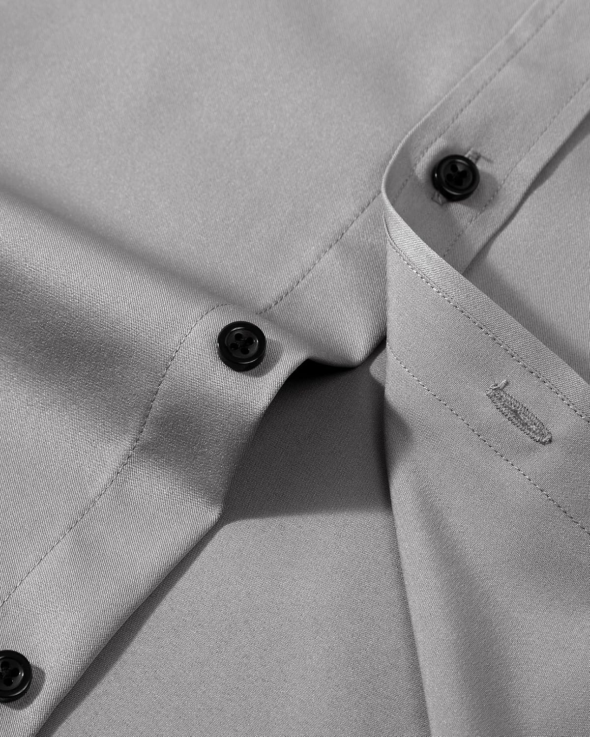 HOTMen's Dress Shirts Long Sleeve Stretch Wrinkle Free Wedding Formal Business Button Down Shirt