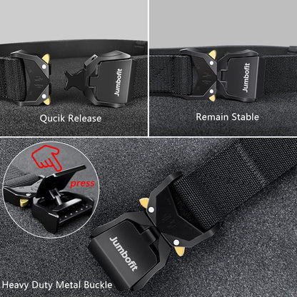 HOTTactical Belt for Men and Women, Military Work Belt Nylon with Quick-Release Buckle, Gift with Molle Pouch & Clip