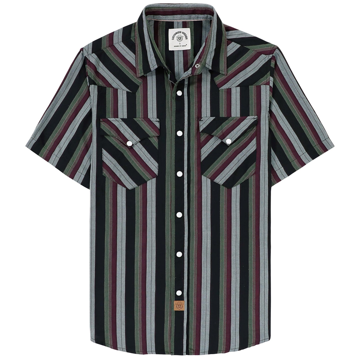 HOTDubinik® Viscose Made from Bamboo Mens Short Sleeve Shirts Plaid Shirt Western Cowboy Pearl Snap Casual Plaid Shirts for Men