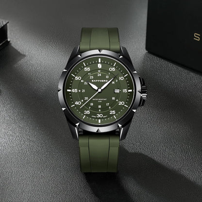 HOTSAPPHERO Mens Watch 50M Waterproof Luminous Quartz Analog Watches with Date Display Casual Stylish Work Business Classic Silicone Strap Men's Wrist Watches Elegant Gifts for Men