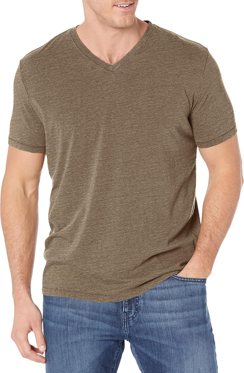 HOTLucky Brand Men's Venice Burnout V Neck Tee