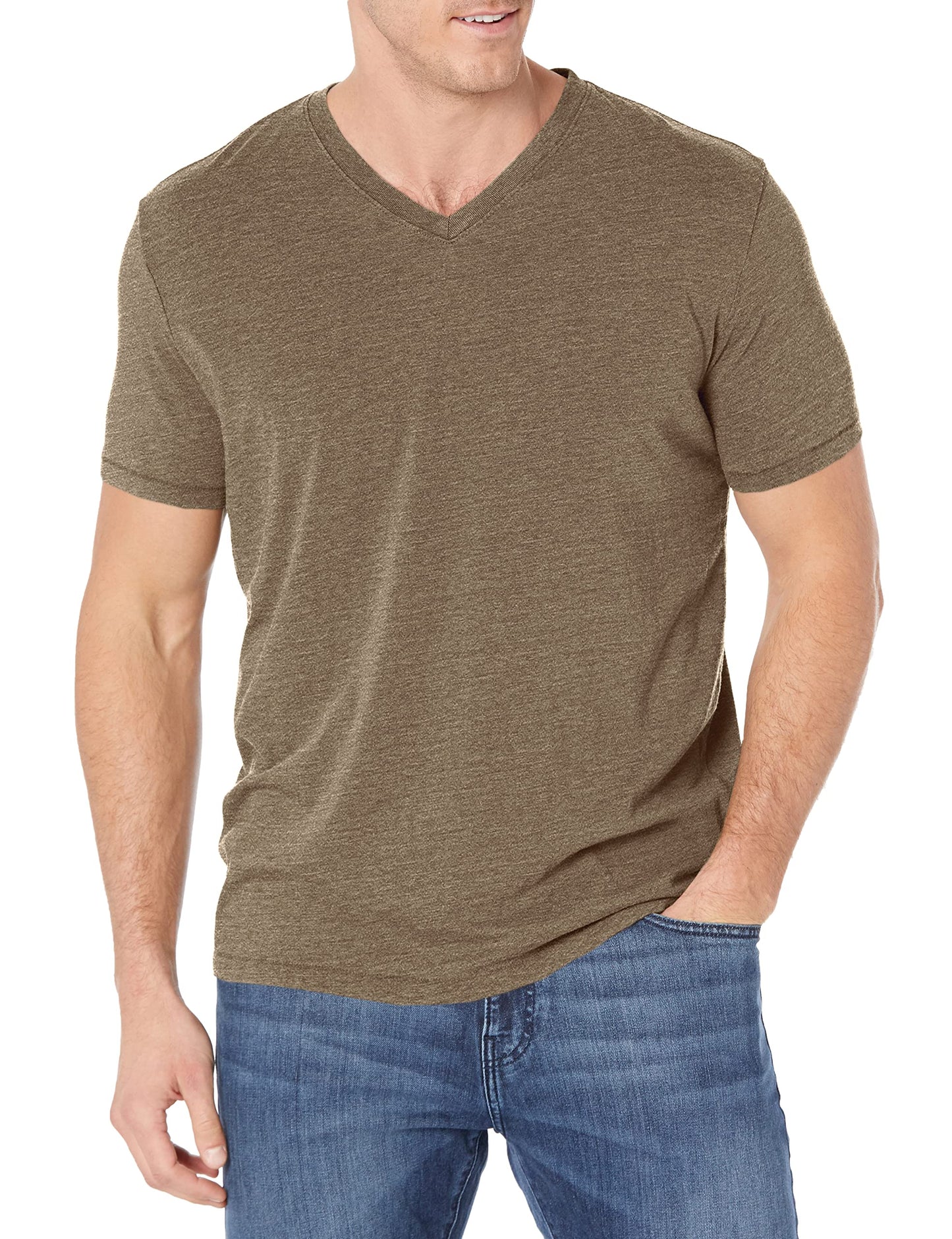 HOTLucky Brand Men's Venice Burnout V Neck Tee