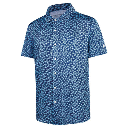HOTFT FENTENG Mens Hawaiian Shirts Regular Fit Short Sleeve Casual Button Down Summer Tropical Beach Shirts