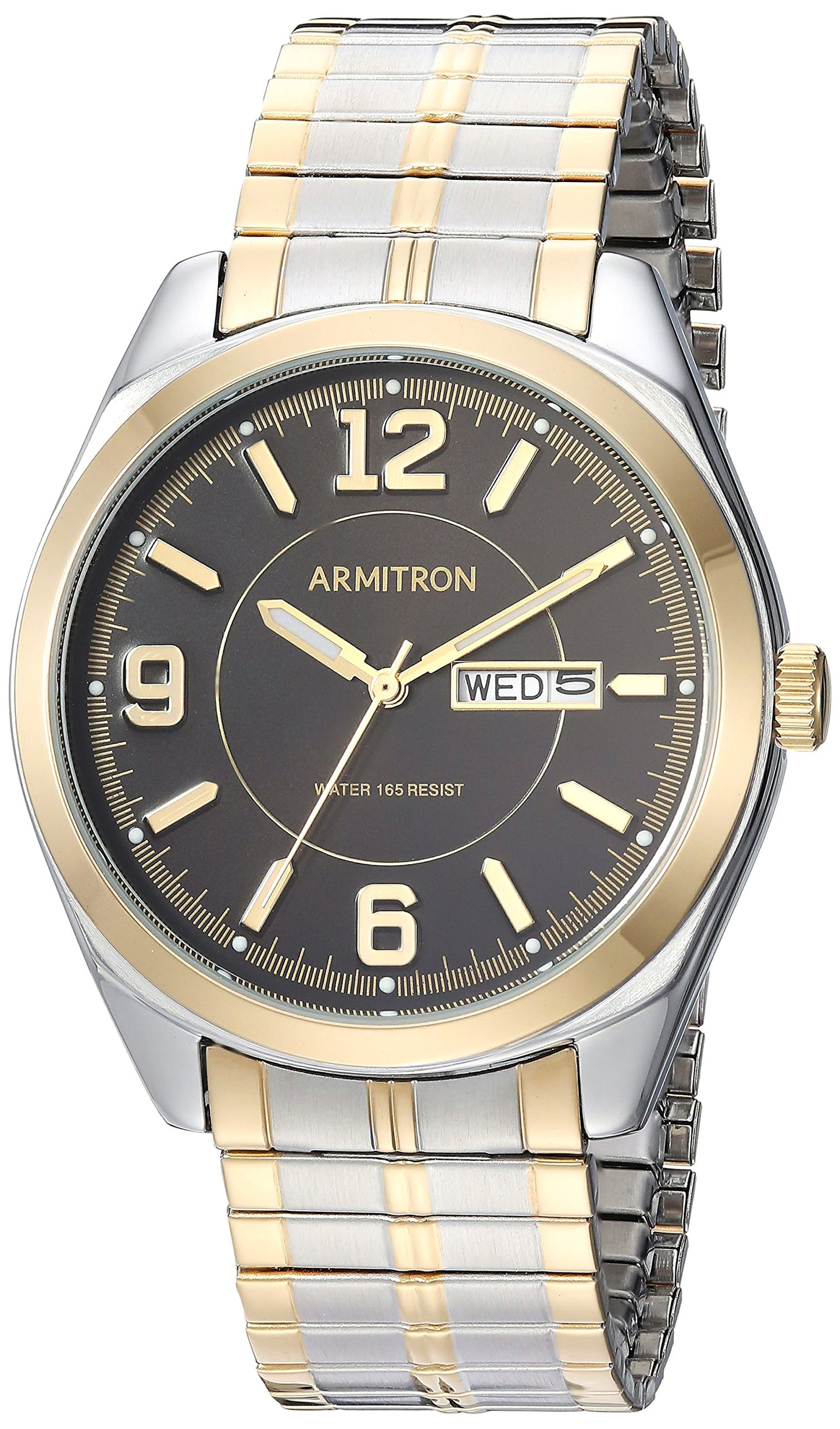 HOTArmitron Men's Day-Date Function Expansion Band Watch, 20-4591