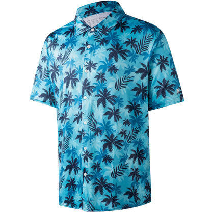 HOTFT FENTENG Mens Hawaiian Shirts Regular Fit Short Sleeve Casual Button Down Summer Tropical Beach Shirts