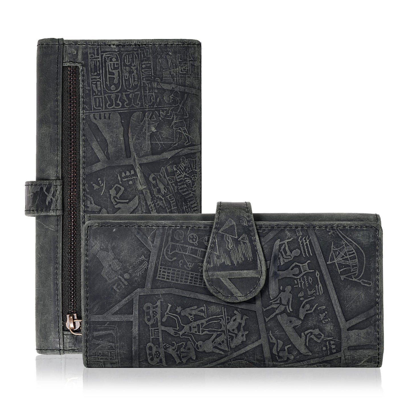 HOTReal Leather Women Wallet Leather with RFID Blocking -Trifold Card Holder Designer Ladies Clutch with ID Window Wallets
