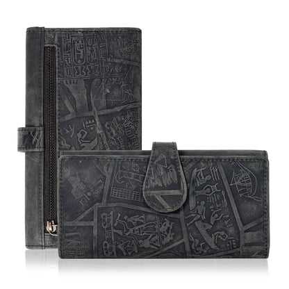 HOTReal Leather Women Wallet Leather with RFID Blocking -Trifold Card Holder Designer Ladies Clutch with ID Window Wallets