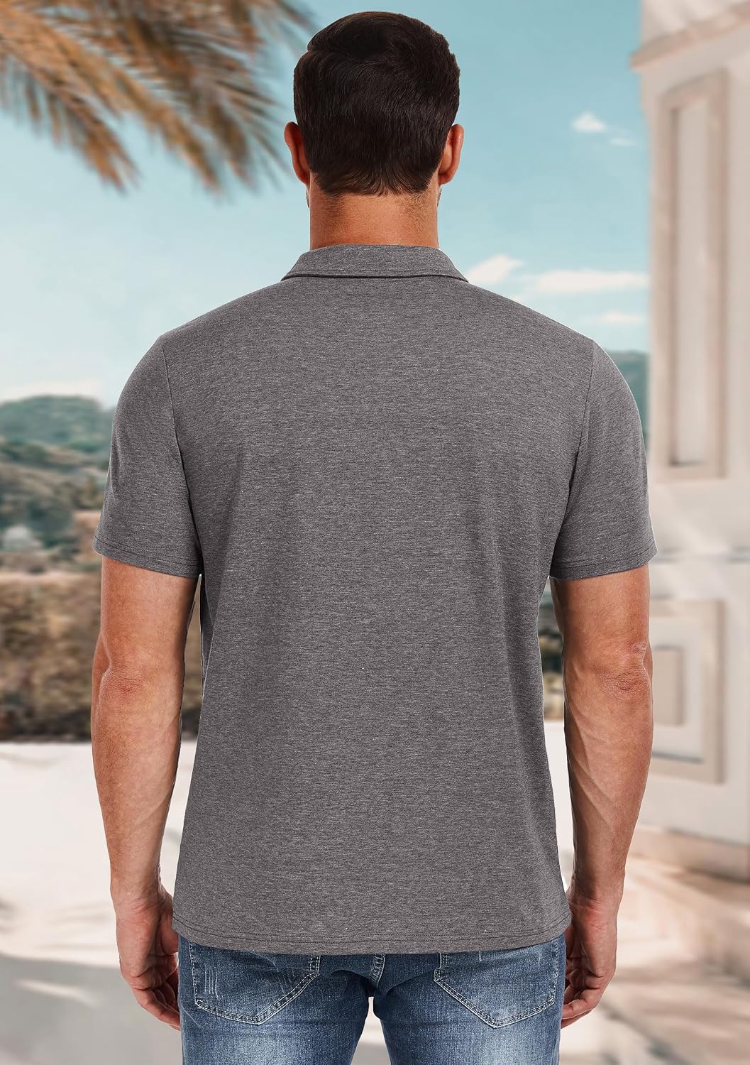 HOTPEGENO Mens Polo Shirts Short Sleeve Casual Cotton Golf Shirts Performance Polo Shirts for Men