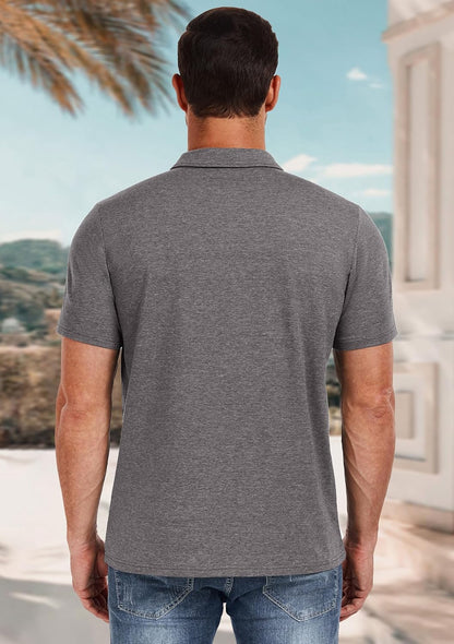 HOTPEGENO Mens Polo Shirts Short Sleeve Casual Cotton Golf Shirts Performance Polo Shirts for Men