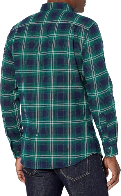 HOTAmazon Essentials Men's Slim-Fit Flannel Shirt, Long Sleeve Button Down Plaid