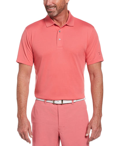 HOTPGA Tour Men's Airflux Solid Mesh Short Sleeve Classic Golf Polo Shirt