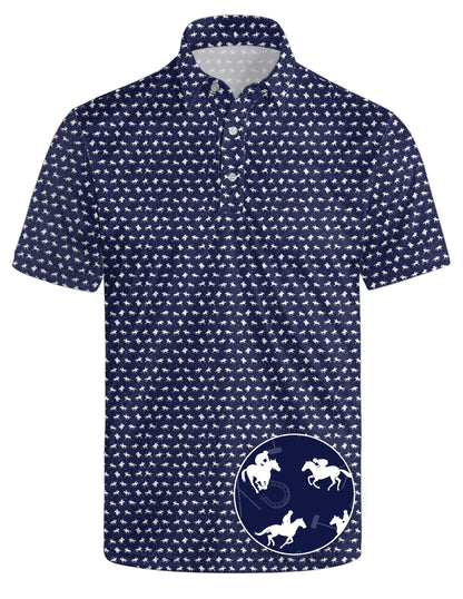 HOTGolf Polo Shirts for Men Funny Print Quick Dry Short Sleeve Performance Golf Shirts Moisture Wicking Polo Shirts
