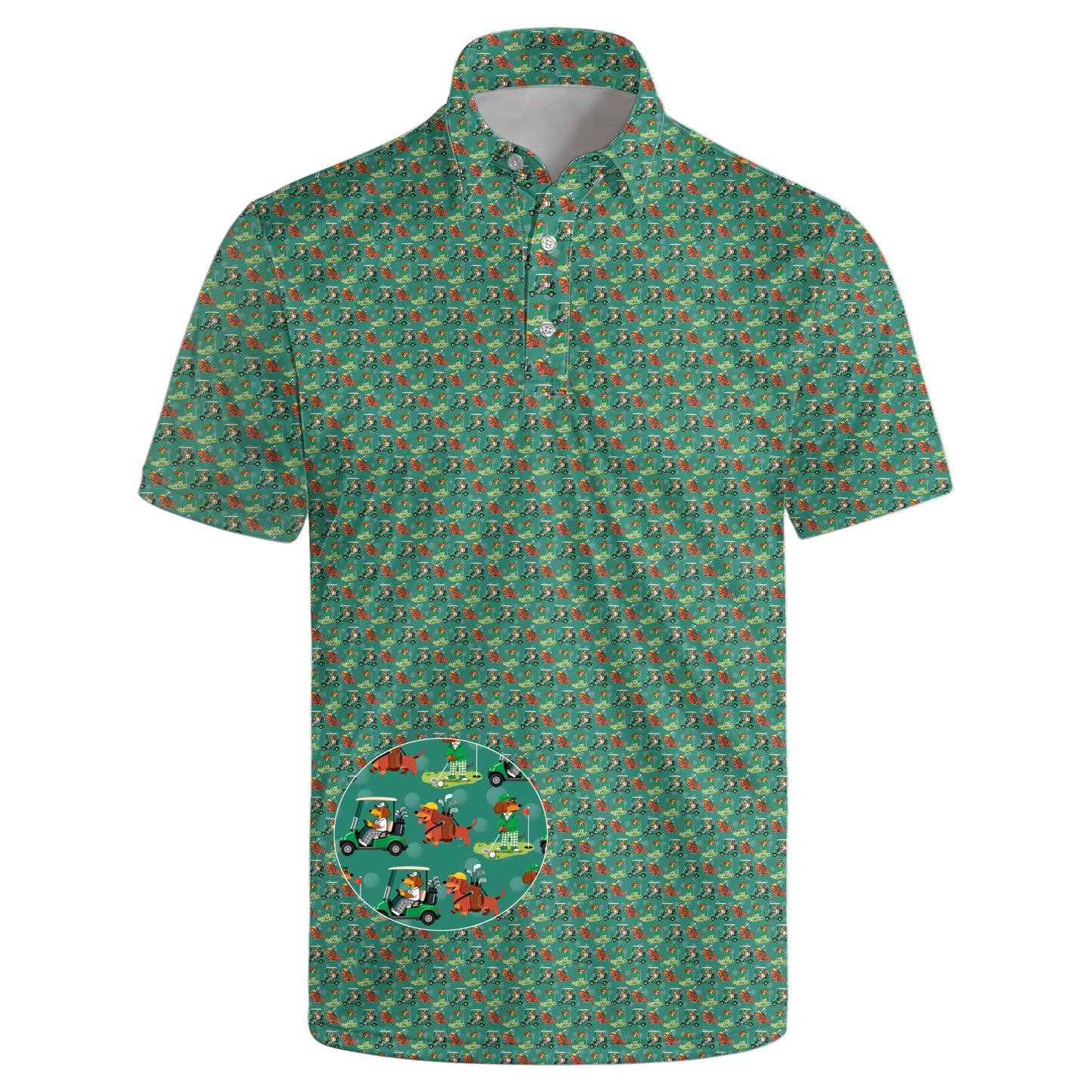 HOTGolf Polo Shirts for Men Funny Print Quick Dry Short Sleeve Performance Golf Shirts Moisture Wicking Polo Shirts