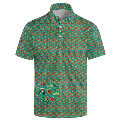 HOTGolf Polo Shirts for Men Funny Print Quick Dry Short Sleeve Performance Golf Shirts Moisture Wicking Polo Shirts