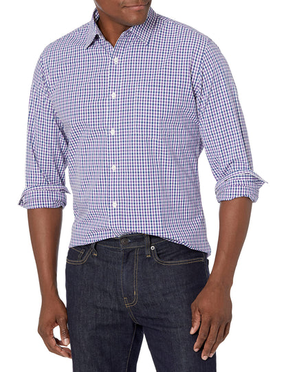HOTAmazon Essentials Men's Regular-Fit Long-Sleeve Casual Poplin Shirt, Button Front, Business Casual, Collared