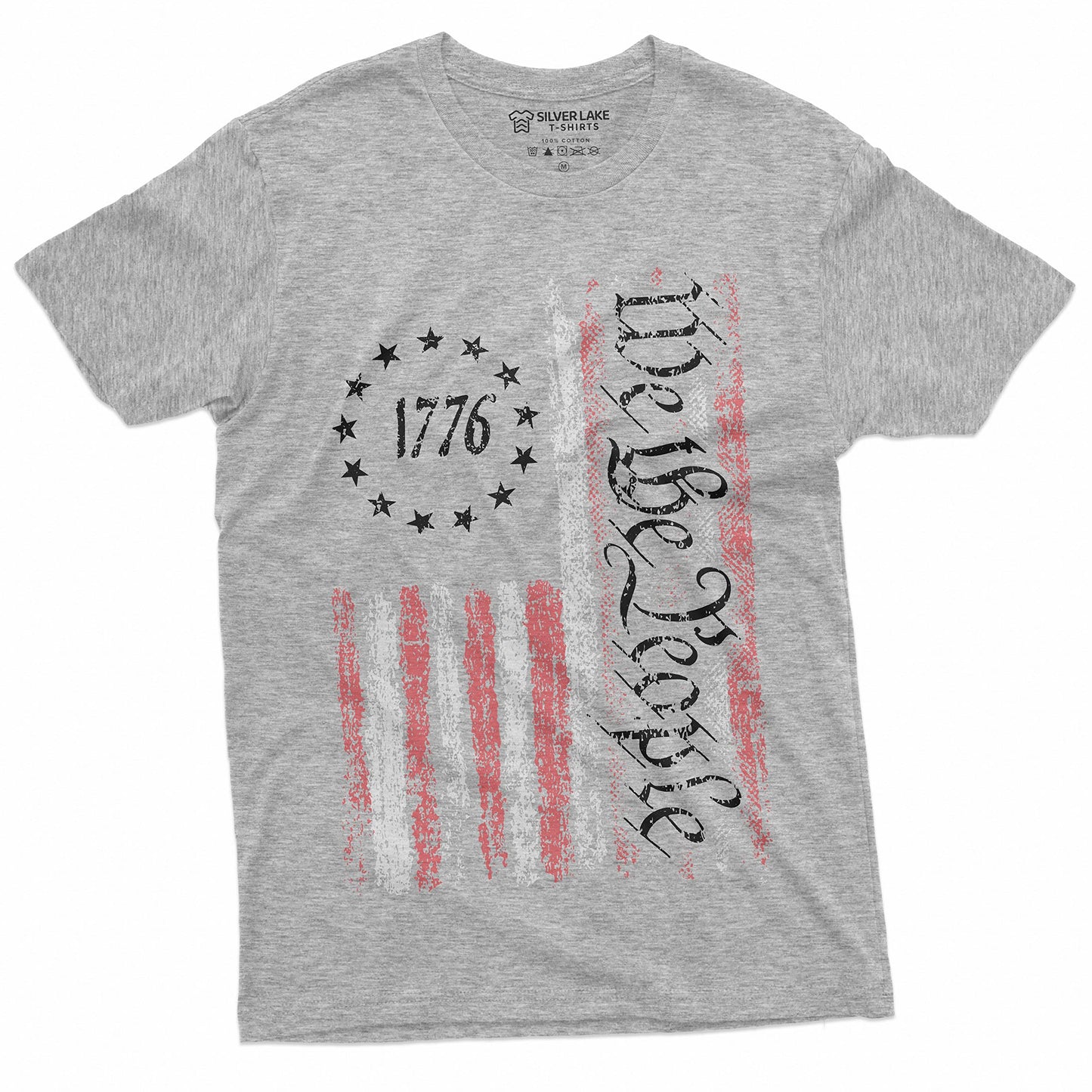 HOTWe The People Tee Shirt 1776 Independence Day 4th of July USA Graphic Flag Print T-Shirt
