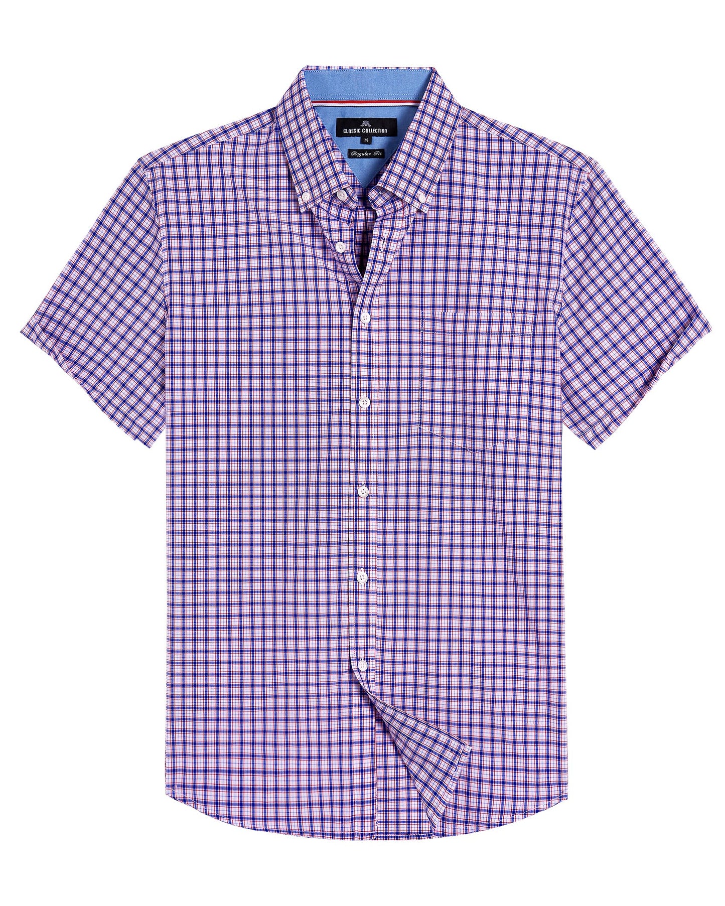 HOTAlimens & Gentle Plaid Mens Short Sleeve Button Down Shirts with Pocket | Lightweight,Button-Down Collar,Regular Fit,Excellent Colors,Breathable,Casual,Cotton Blend,Easy Care