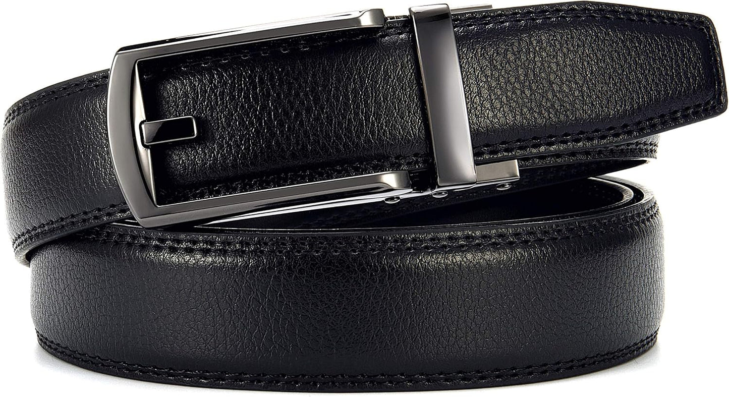 HOTCHAOREN Mens Dress Belt - Ratchet Belt Leather 1 1/4" Comfort Click - Perfect Companion to Mens Dress Shoes