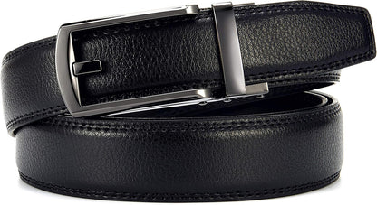 HOTCHAOREN Mens Dress Belt - Ratchet Belt Leather 1 1/4" Comfort Click - Perfect Companion to Mens Dress Shoes