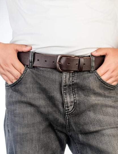 HOTNo Buckle Full Grain Leather Belt Men Women Fits With 1.5 Inch Buckle