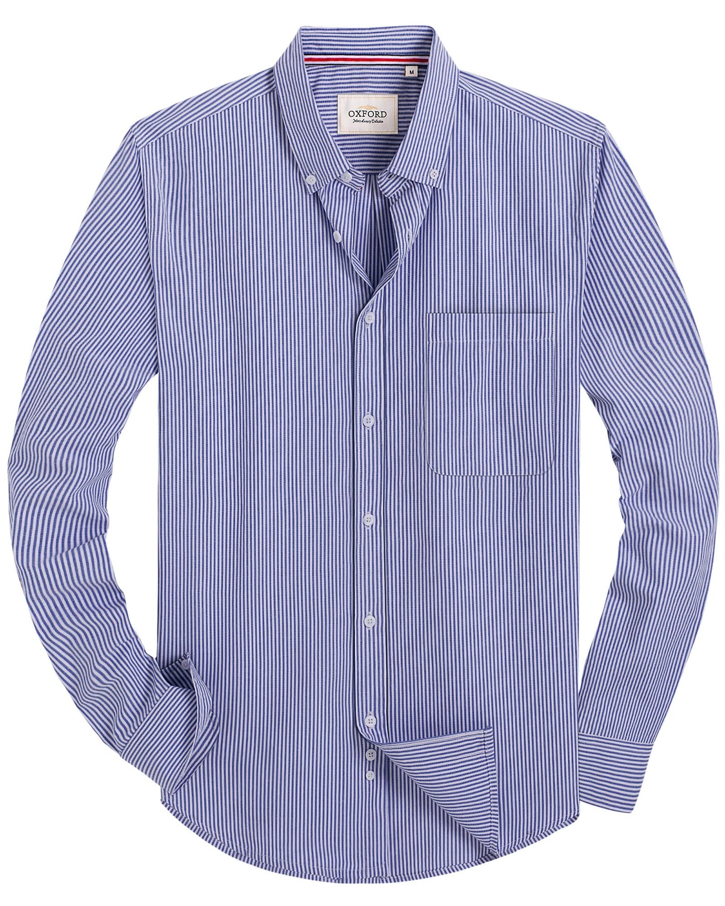 HOTAlimens & Gentle Mens Solid Oxford Shirt Long Sleeve Dress Shirt Work Casual Button Down Shirts with Pocket