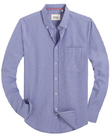 HOTAlimens & Gentle Mens Solid Oxford Shirt Long Sleeve Dress Shirt Work Casual Button Down Shirts with Pocket