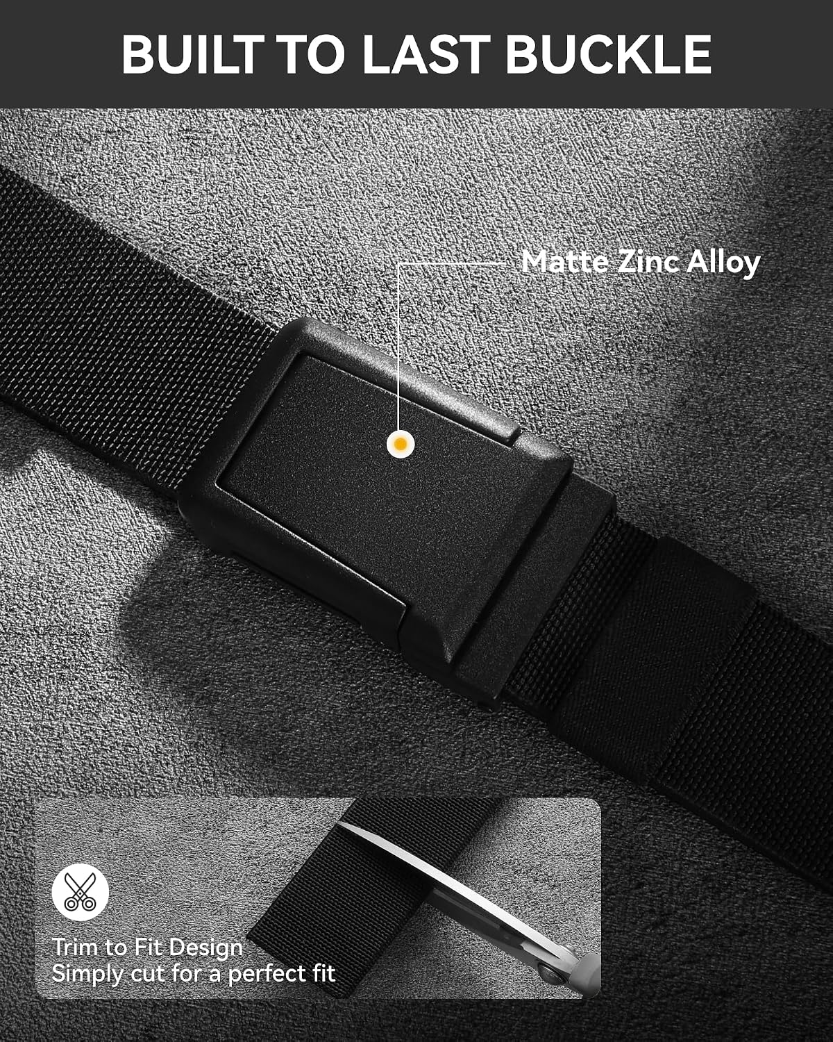 HOTCHAOREN Tactical Belt Men - 1.5" Stretch Work Belt with Zin Alloy Buckle | Quick Release Flip Buckle, Heavy Duty for Military EMT EMS Hiking, Stretchy Nylon