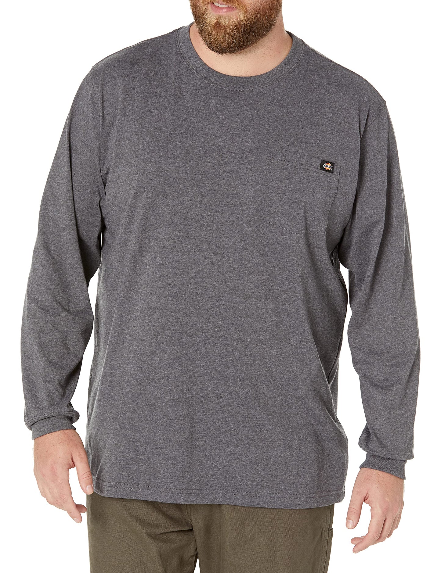 HOTDickies Men's Big and Tall Long Sleeve Heavyweight Crew Neck