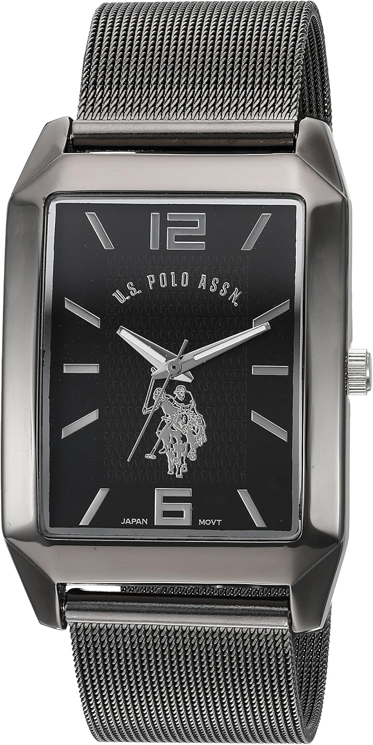 HOTAccutime U.S. Polo Assn. Classic Men's Quartz Metal and Alloy Watch, Color:Black (Model: USC80383)