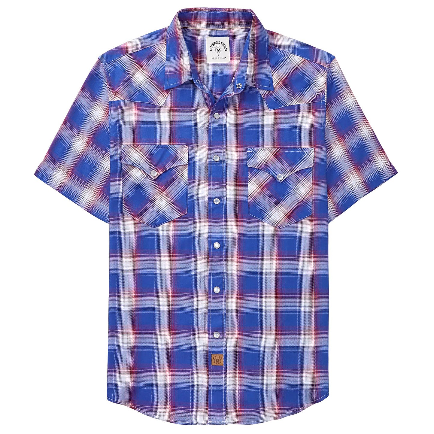 HOTDubinik® Viscose Made from Bamboo Mens Short Sleeve Shirts Plaid Shirt Western Cowboy Pearl Snap Casual Plaid Shirts for Men