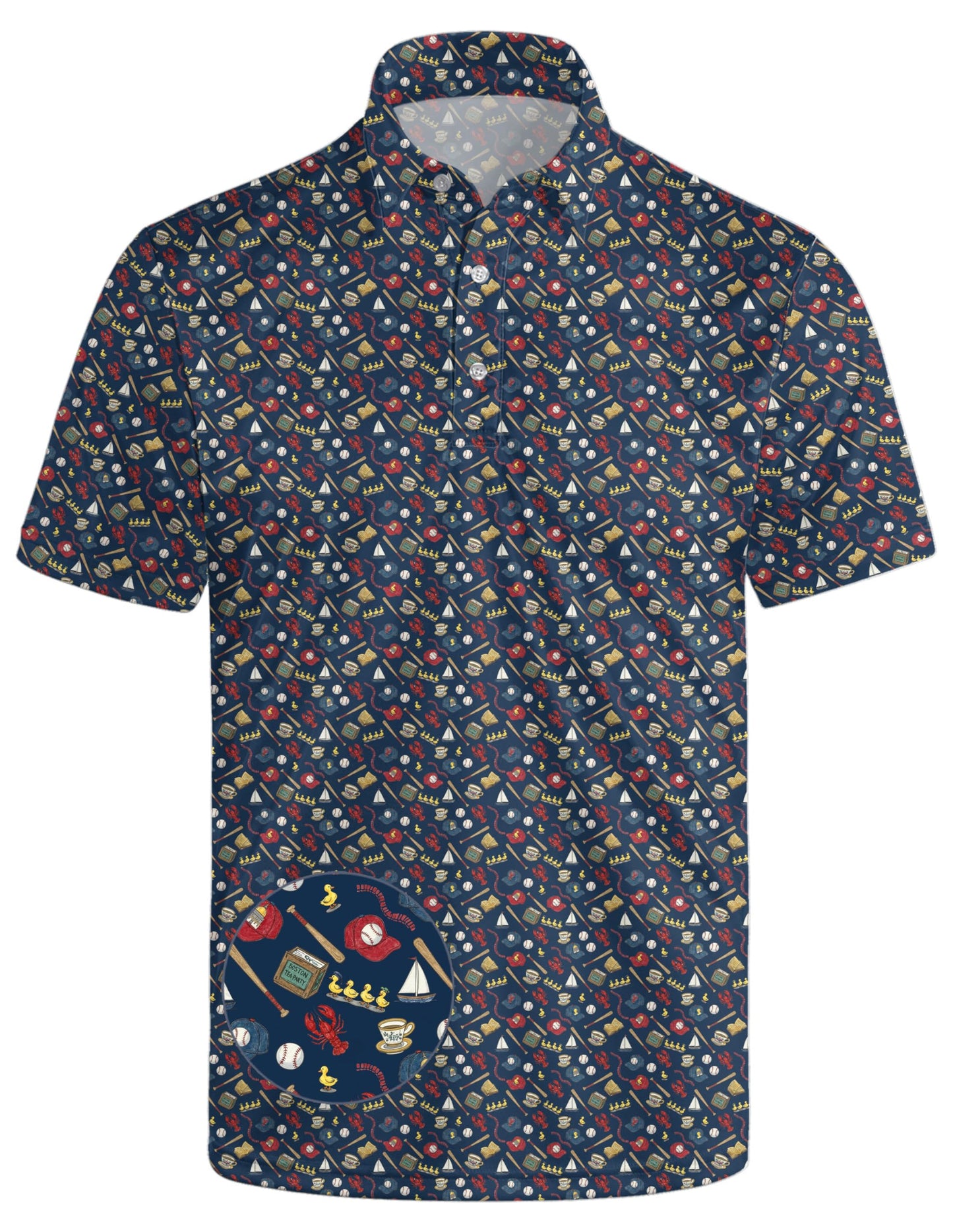 HOTGolf Polo Shirts for Men Funny Print Quick Dry Short Sleeve Performance Golf Shirts Moisture Wicking Polo Shirts