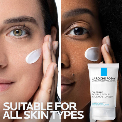 HOTToleriane Double Repair Face Moisturizer, Daily Moisturizer Face Cream with Ceramide and Niacinamide for All Skin Types