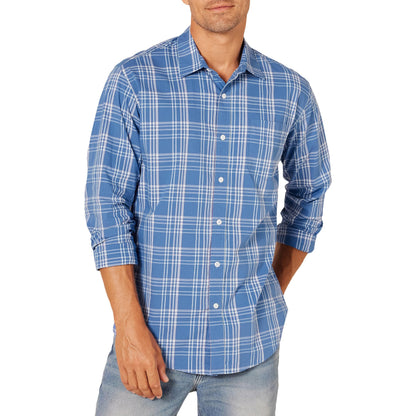 HOTAmazon Essentials Men's Regular-Fit Long-Sleeve Casual Poplin Shirt, Button Front, Business Casual, Collared