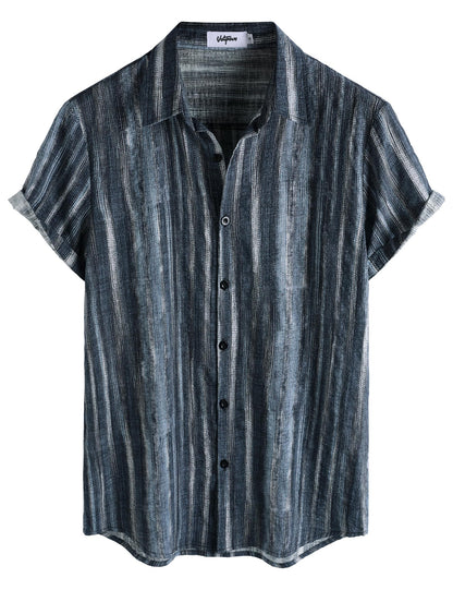 HOTVATPAVE Mens Casual Short Sleeve Button Down Shirts Regular Fit Hawaiian Summer Shirt