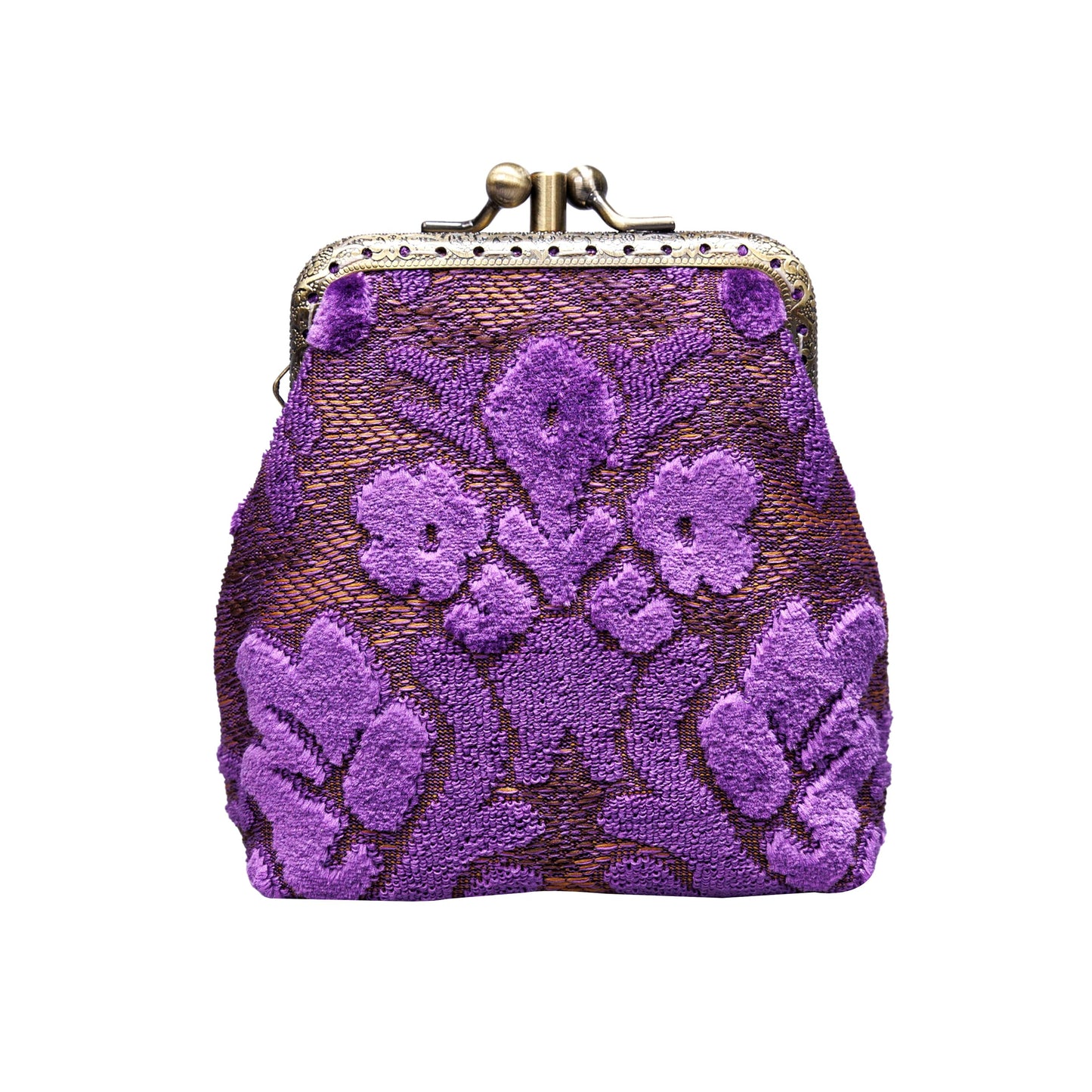 HOTCarpet Bag Double Kiss Clasp Coin Purse Pouch,Vintage Change Wallet Card Holder