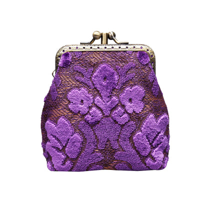 HOTCarpet Bag Double Kiss Clasp Coin Purse Pouch,Vintage Change Wallet Card Holder