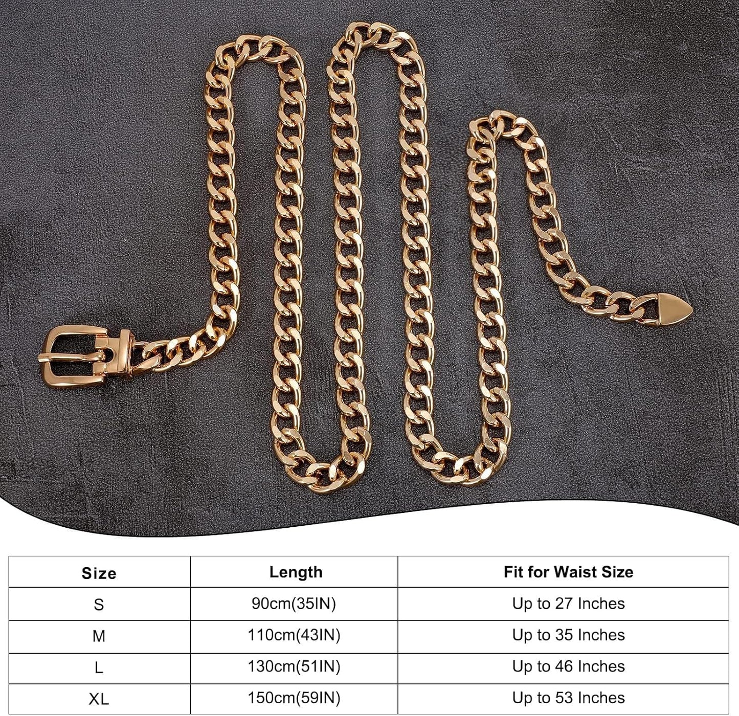 HOTWHIPPY Waist Chain Belt Women Ladies Adjustable Body Waist Link Belts for Jeans Dresses