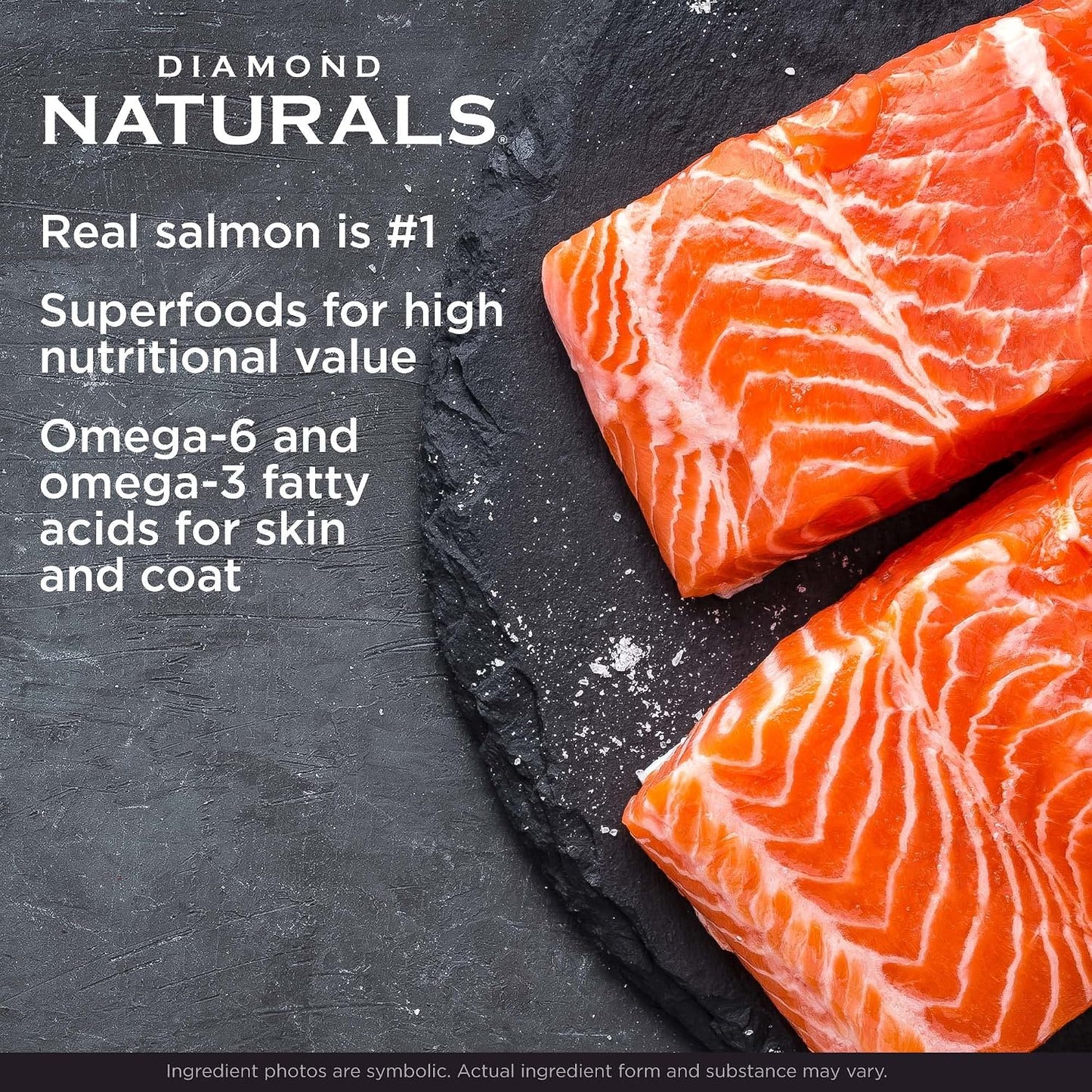 HOTDiamond Naturals Skin & Coat Puppy, Adult & Senior Dry Dog Food Salmon 30lb | Real Salmon & Potato | Omega Fatty Acids Help Support Healthy Skin & Shiny Coat | Guaranteed Probiotics & Superfoods