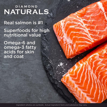 HOTDiamond Naturals Skin & Coat Puppy, Adult & Senior Dry Dog Food Salmon 30lb | Real Salmon & Potato | Omega Fatty Acids Help Support Healthy Skin & Shiny Coat | Guaranteed Probiotics & Superfoods