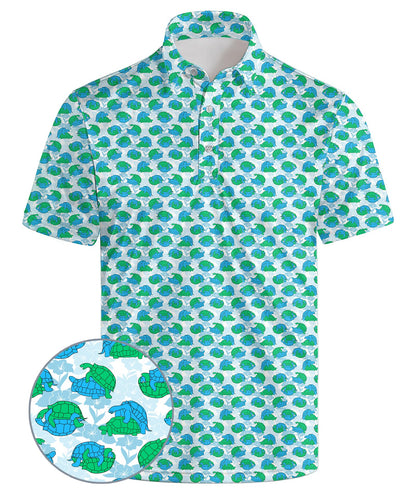 HOTGolf Polo Shirts for Men Funny Print Quick Dry Short Sleeve Performance Golf Shirts Moisture Wicking Polo Shirts
