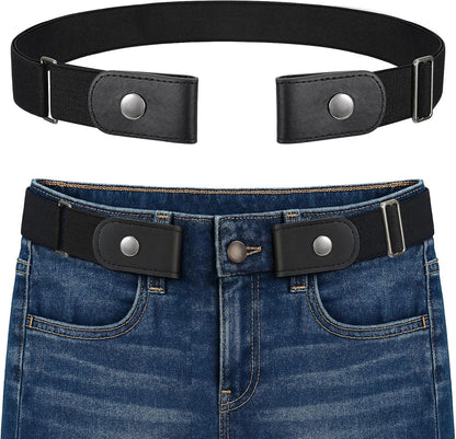 HOTBELTROAD No Buckle Elastic Belt for Men, Invisible Buckleless Stretch Belt for Men Women